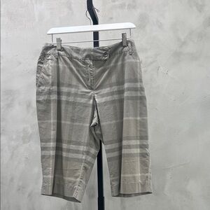 Plaid Cropped Pants in Gray and Cream